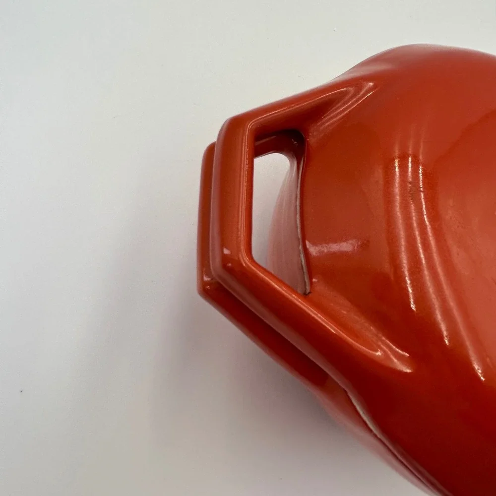 Vintage Copco Denmark Orange Enameled Cast Iron Dutch Oven Michael Lax D1 or D2